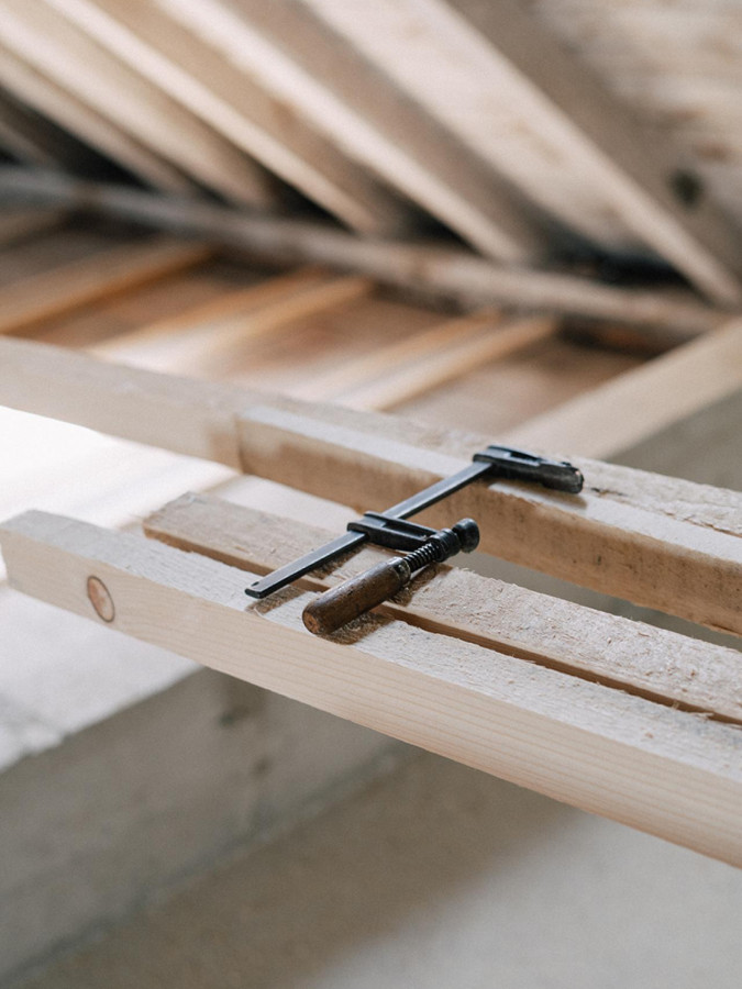Baufortschritt auf der Baustelle mit Werkzeug und Handwerk 2